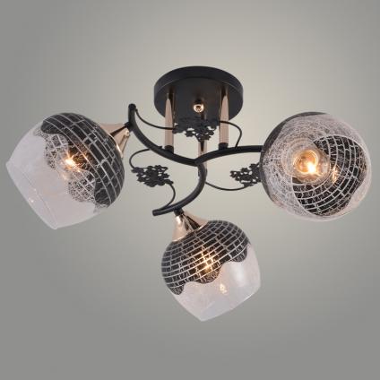 Люстра XA1638B/3 BK+FGD черный/золото 3х60W E27 d500 h250, HN25